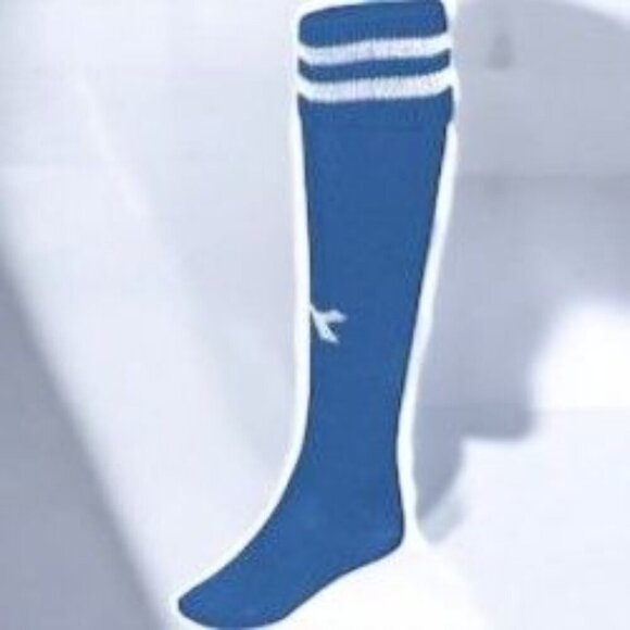 Diadora Padova Classic Blue Soccer Socks White Stripes NEW Medium Lot of 2 - Picture 4 of 4